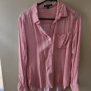 Red & White Striped Long Sleeve Top